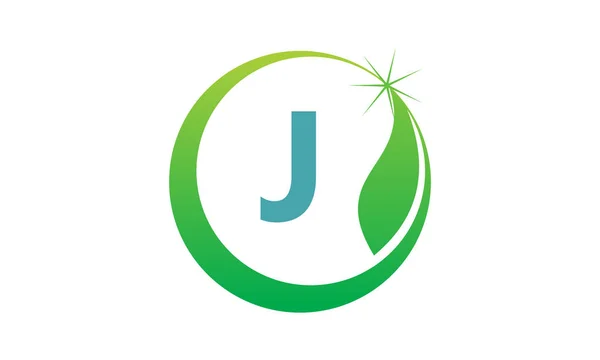 Swoosh Leaf bokstaven J — Stock vektor