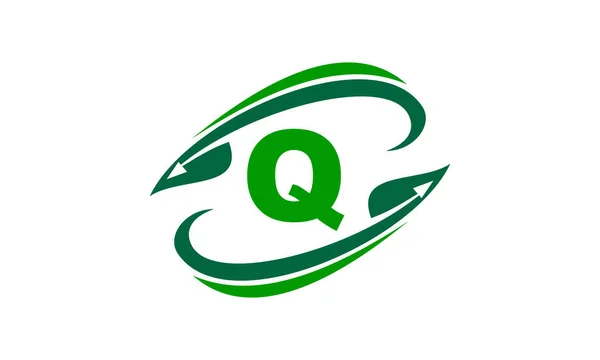 Swoosh листьев первоначальный Q — стоковый вектор