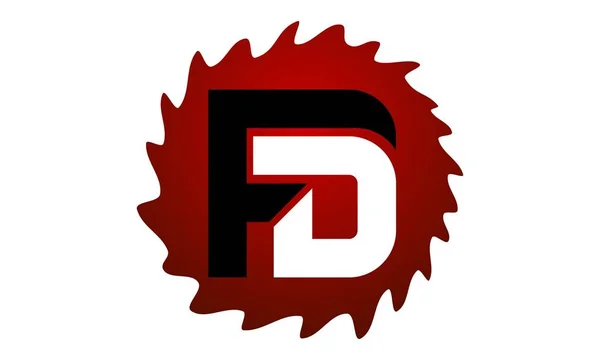 Logo de la solution d'engrenage Initiale F D — Image vectorielle