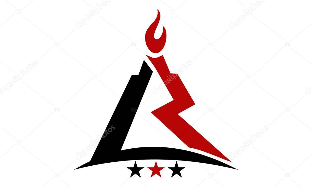 Modern Logo Solution Letter L R Fire