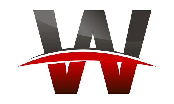 Swoosh modernes Logo Initial w — Stockvektor