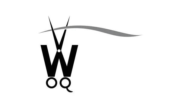 Písmeno W s nůžkovým mechanismem — Stockový vektor