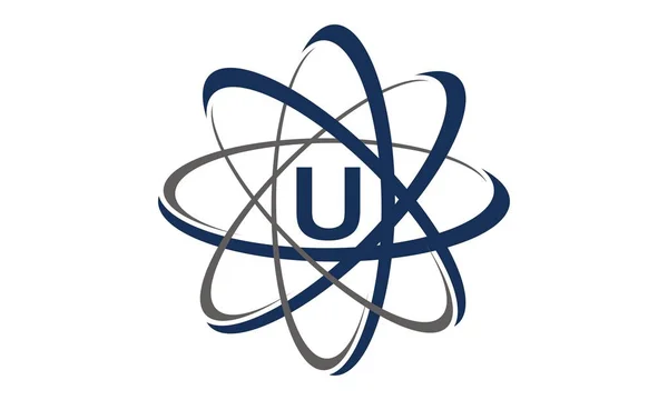 Atom Technology Science Initial U — Stock Vector