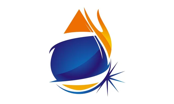Agua Fuego Llama Gas Petróleo — Vector de stock