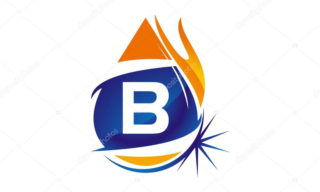 Water Fire Flame Gas Oil Initial B