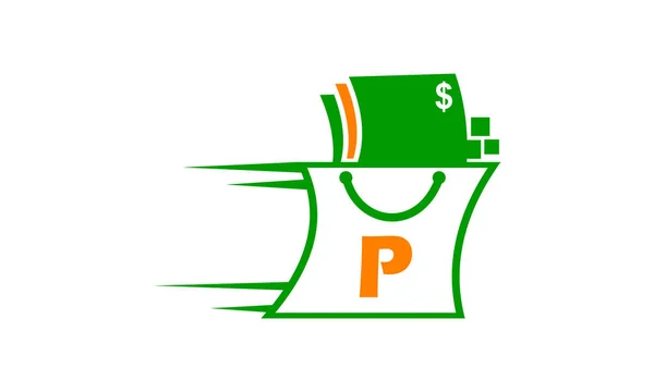 Shopping Speed Online Initial P — Stock Vector