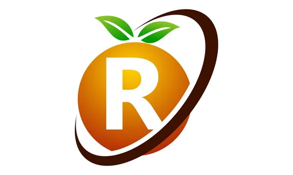 Carta de fruta laranja R — Vetor de Stock