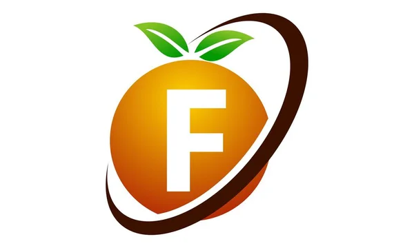 Fruta naranja Letra F — Vector de stock