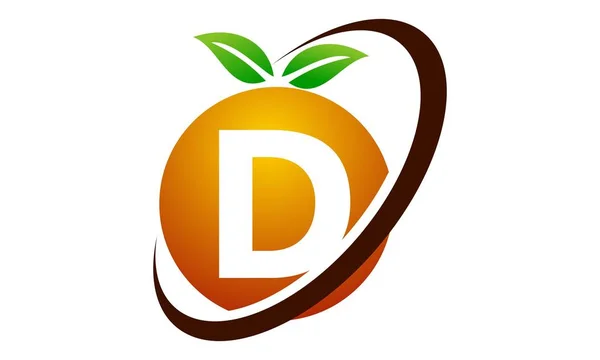 Orange Fruit Letter D — Stock Vector