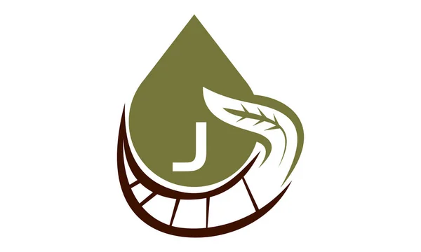 Huile Olive Nature Leaf Initial J — Image vectorielle