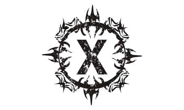 Grungy grossier Lettre X — Image vectorielle