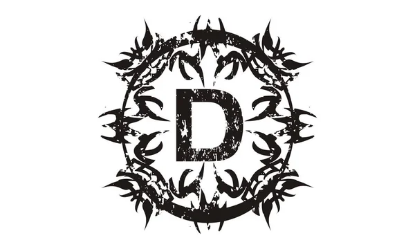 รุนแรง Grungy ตัวอักษร D — ภาพเวกเตอร์สต็อก