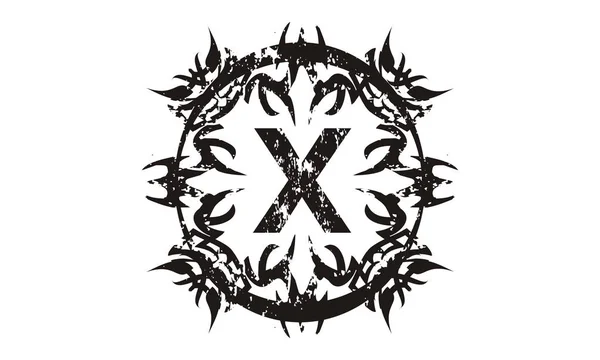 รุนแรง Grungy ตัวอักษร X — ภาพเวกเตอร์สต็อก