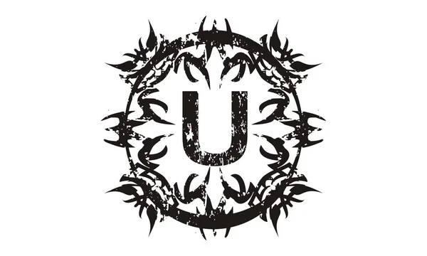 หยาบ Grungy ตัวอักษร U — ภาพเวกเตอร์สต็อก