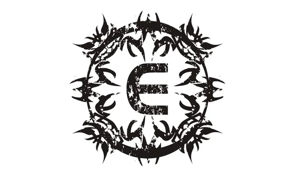 รุนแรง Grungy ตัวอักษร E — ภาพเวกเตอร์สต็อก