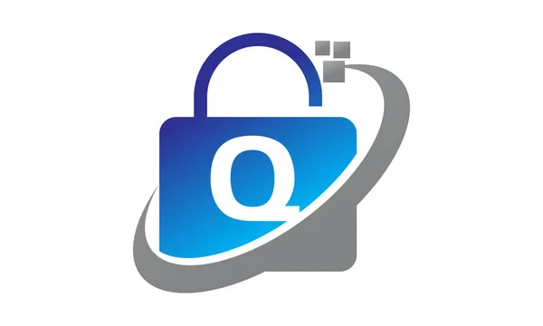 Protección de la tecnología de datos inicial Q — Vector de stock