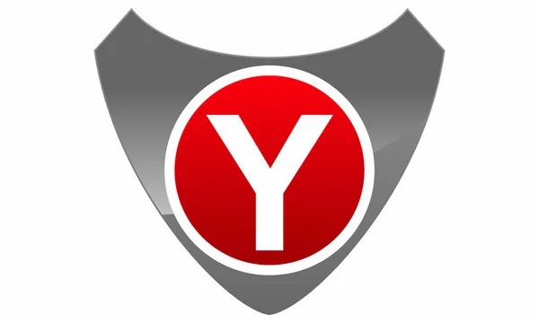 Modern logotyp sköld bokstaven Y — Stock vektor