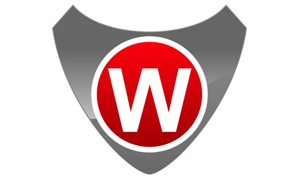 Modern logót pajzs betű W — Stock Vector