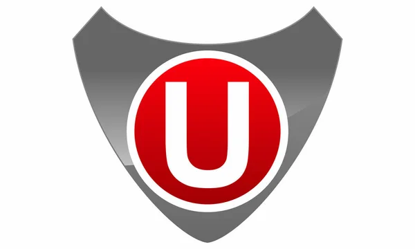 Modern logót pajzs betű U — Stock Vector