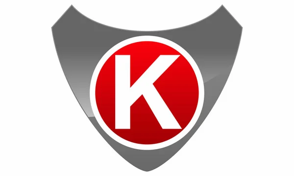 Logotipo moderno escudo letra K — Vetor de Stock
