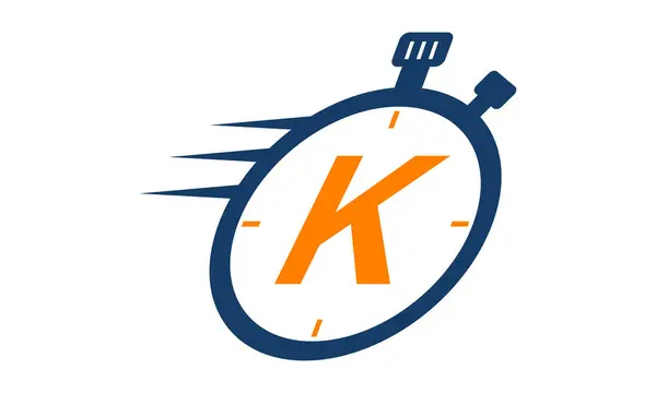 Stopwatch Logo Letter  K — Stock Vector