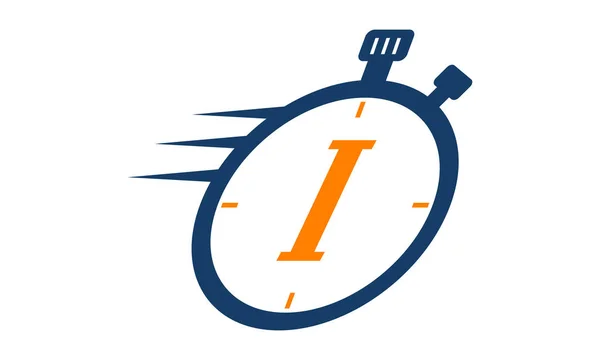 Stopwatch Logo Letter  I — Stock Vector