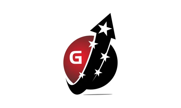 Flèche mondiale Swoosh Stars Lettre G — Image vectorielle