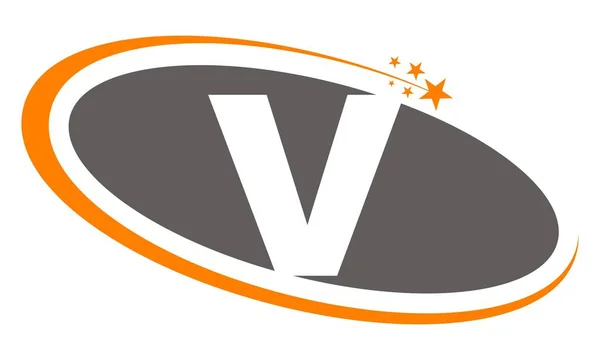 Swoosh stella lettera V — Vettoriale Stock