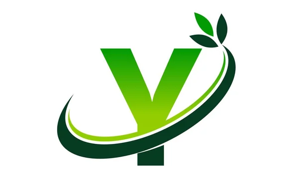 Swoosh Leaf bokstaven Y — Stock vektor