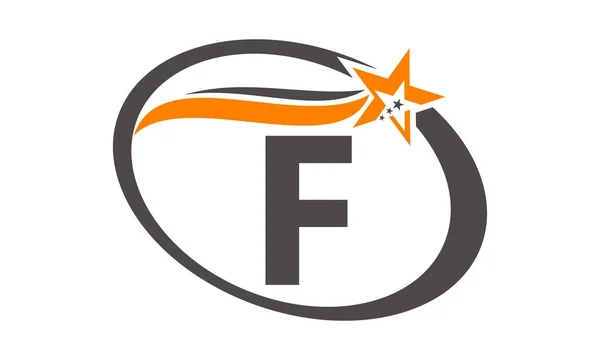 Star Swoosh Letter F — Stock Vector