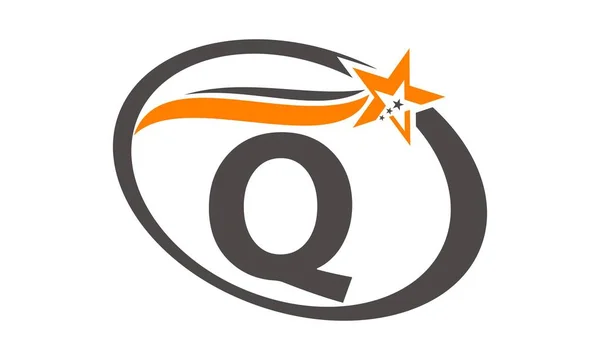 Gwiazda Swoosh litery Q — Wektor stockowy