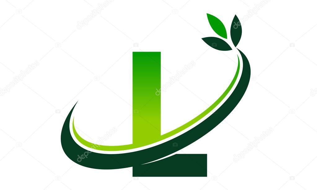 Swoosh Leaf Letter L