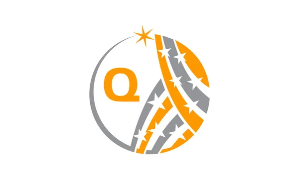 Hvězda Swoosh řešení počáteční Q — Stockový vektor