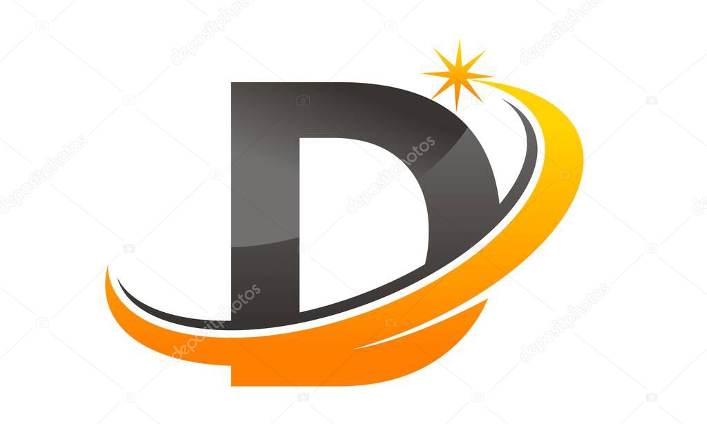 Star Swoosh Letter D