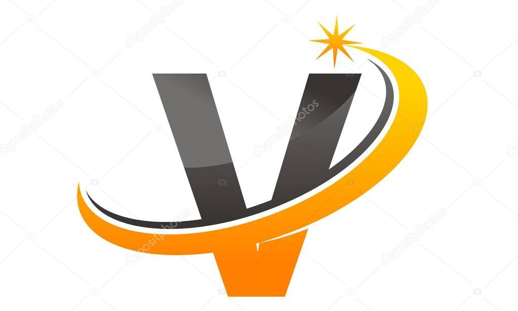 Star Swoosh Letter V