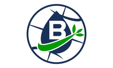 Su petrol yaprak dünya harf B