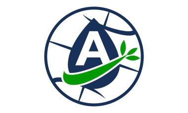 Su petrol yaprak dünya harf A