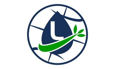 Su petrol yaprak dünya harf L