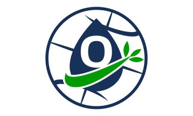 Su petrol yaprak dünya O harfi