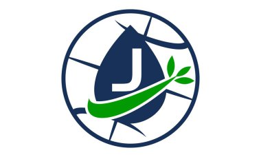 Su petrol yaprak dünya J harfi