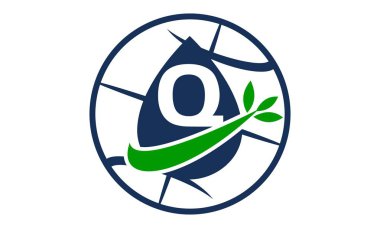 Su petrol yaprak dünya harf Q