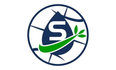 Su petrol yaprak dünya S harfi