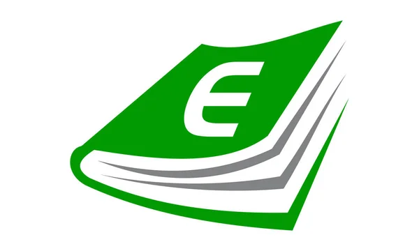 Littérature du livre Initial E — Image vectorielle
