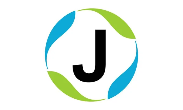 Grüne Projektlösung Buchstabe j — Stockvektor