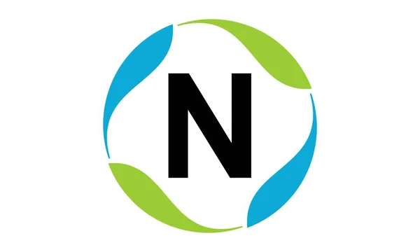 Zelený projekt řešení písmeno N — Stockový vektor