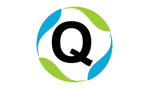 Πράσινο σχέδιο λύσης γράμμα Q — Διανυσματικό Αρχείο