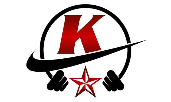 Fitness Stars Letter K — Stok Vektör