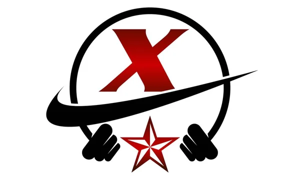 Fitness hvězdy písmeno X — Stockový vektor