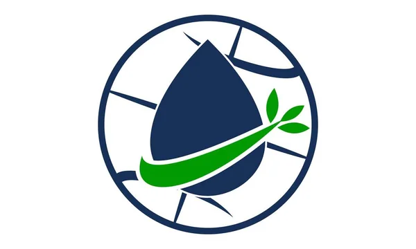 Aceite de agua Hoja Mundial — Vector de stock