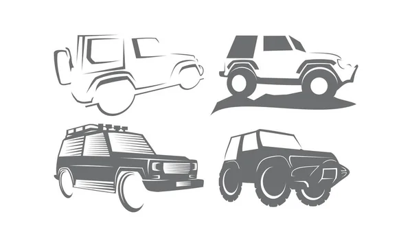 Пригодницький набір колекції автомобілів — стоковий вектор